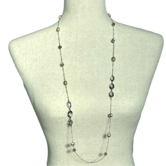 Stella & Dot Jewelry - STELLA & Dot Silver Tone Crystal Necklace